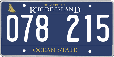 RI license plate 078215