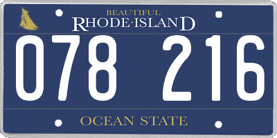 RI license plate 078216