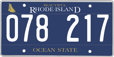 RI license plate 078217