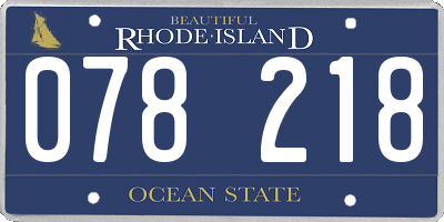 RI license plate 078218