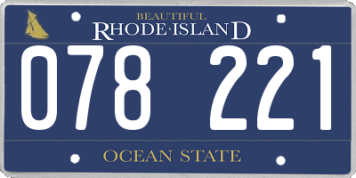 RI license plate 078221