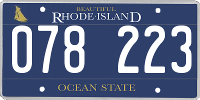 RI license plate 078223