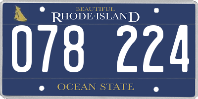 RI license plate 078224