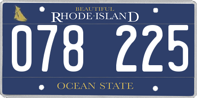 RI license plate 078225
