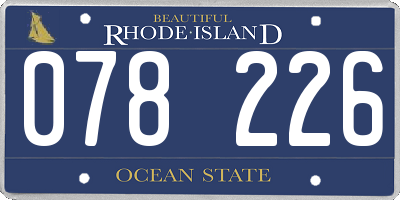 RI license plate 078226