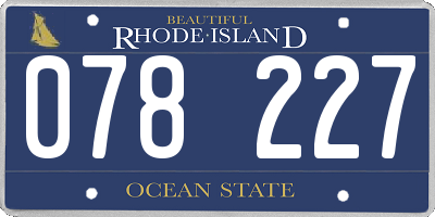 RI license plate 078227