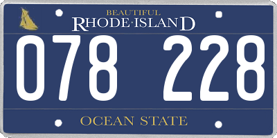 RI license plate 078228