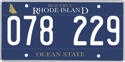 RI license plate 078229