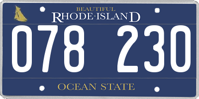 RI license plate 078230
