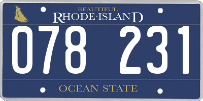 RI license plate 078231