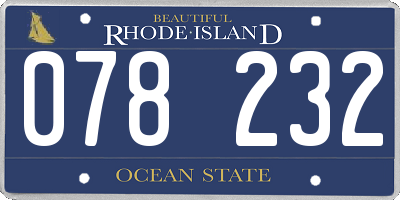 RI license plate 078232
