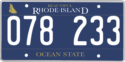 RI license plate 078233