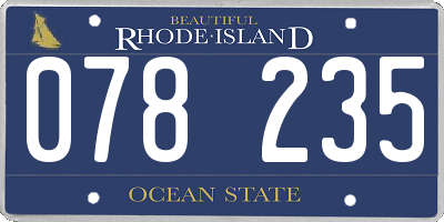 RI license plate 078235