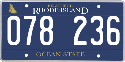 RI license plate 078236