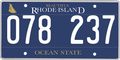 RI license plate 078237