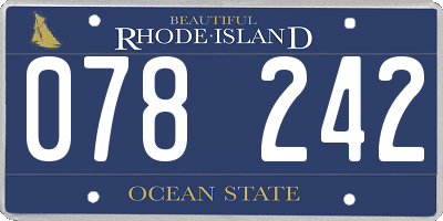 RI license plate 078242