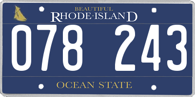 RI license plate 078243