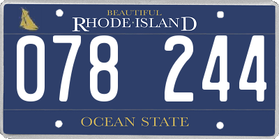 RI license plate 078244