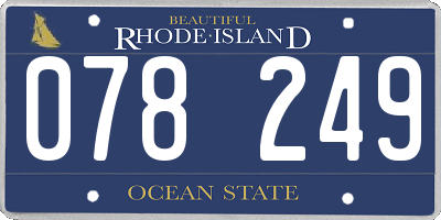 RI license plate 078249