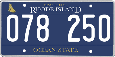 RI license plate 078250