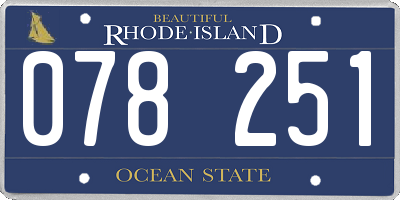 RI license plate 078251