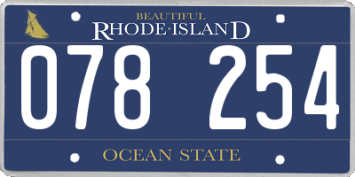 RI license plate 078254