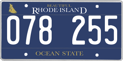 RI license plate 078255