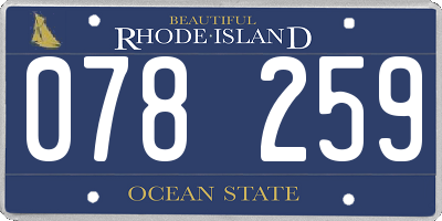 RI license plate 078259