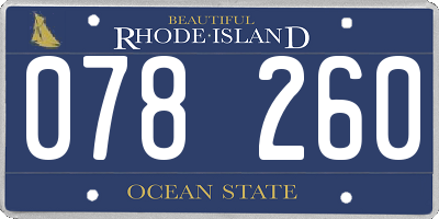 RI license plate 078260