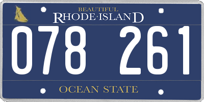 RI license plate 078261