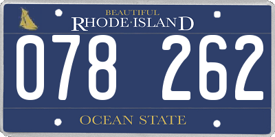 RI license plate 078262