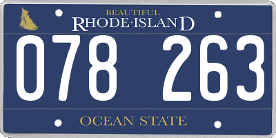 RI license plate 078263
