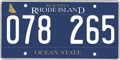 RI license plate 078265