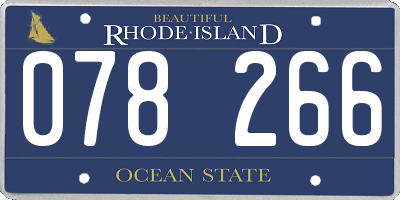 RI license plate 078266