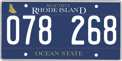 RI license plate 078268
