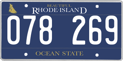 RI license plate 078269