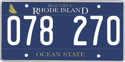 RI license plate 078270