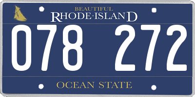 RI license plate 078272