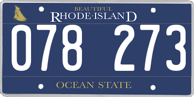 RI license plate 078273