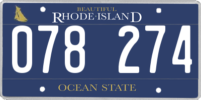 RI license plate 078274