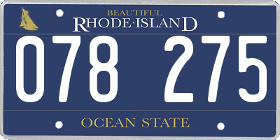 RI license plate 078275