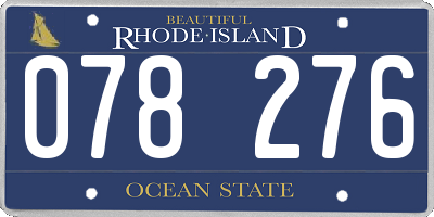 RI license plate 078276