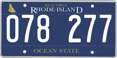 RI license plate 078277