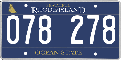 RI license plate 078278