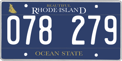 RI license plate 078279