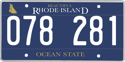 RI license plate 078281