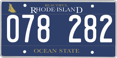 RI license plate 078282