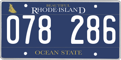 RI license plate 078286