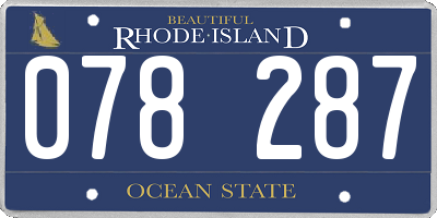 RI license plate 078287