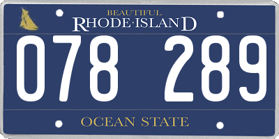 RI license plate 078289